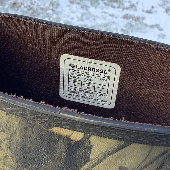 LaCrosse youth Lil’ Burly rubber camo print boots - Picture 5 of 5